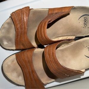 Abeo Brown Leather Slide Sandals for Women